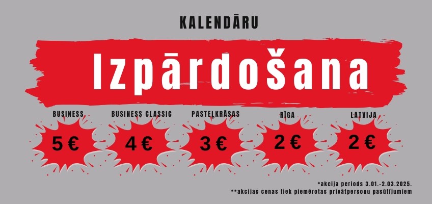 Kalendāru izpārdošana